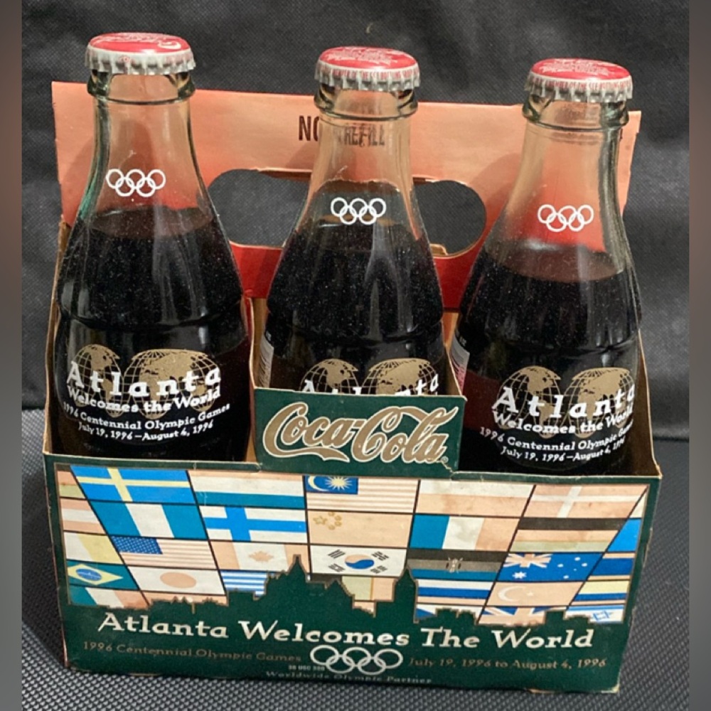 1995-1996 Atlanta Olympic Games 3 Pack COCA-COLA Classic 8oz Sealed Bottles